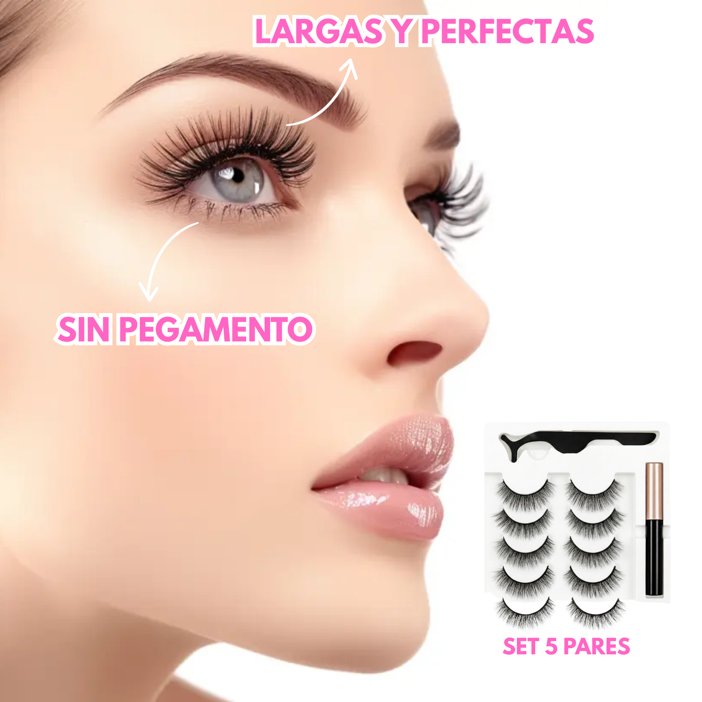 Set 5 Pestañas Perfectas Magnéticas CuteLash
